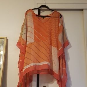 Orange Cold Shoulder Blouse